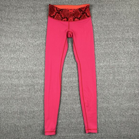 Lululemon Pants Women 4 Red Wunder Under Pant Reversible Yoga Train Luon Legging - Picture 1 of 9